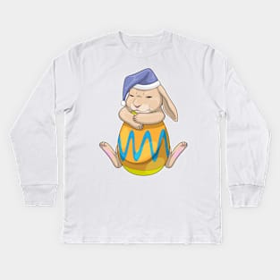 Bunny Easter Sleeping Easter egg Kids Long Sleeve T-Shirt